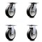 Service Caster 8 Inch Rubber on Aluminum Caster Set with Roller Bearings 2 Swivel 2 Rigid SCC SCC-35S820-RAR-2-R-2 - alternate 1